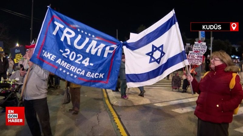 İsrail Meclisi önünde aşırı sağdan savaşa devam protestosu