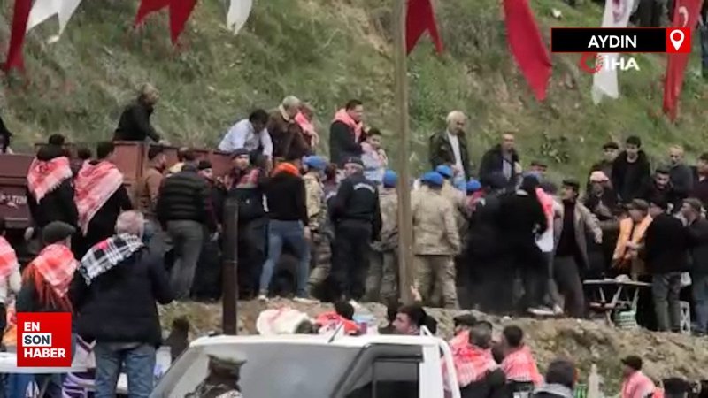 Aydın’da deve güreşi izleyenler kavga etti