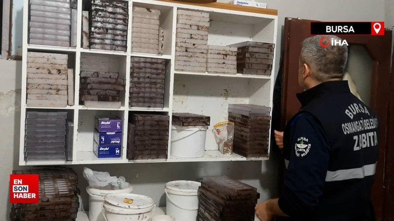 Bursa’da kaçak çikolata üreten imalathaneye polis baskını