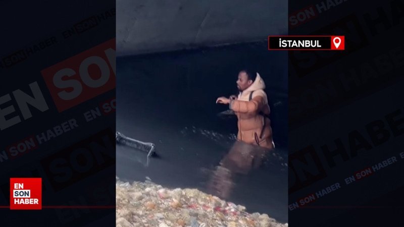 Esenyurt'ta polisten kaçarak dereye atlayan şüpheli 4 saat sonra çıkarılabildi