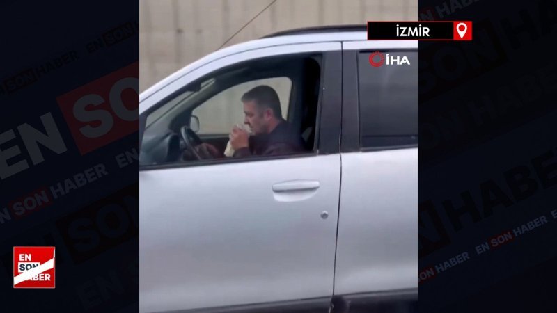 İzmir'de direksiyon başında uçucu madde çekti