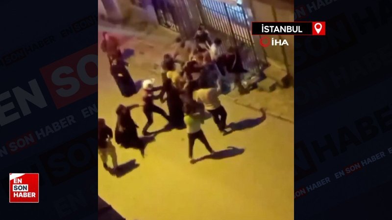 Şişli’de akrabaların meydan kavgası kamerada