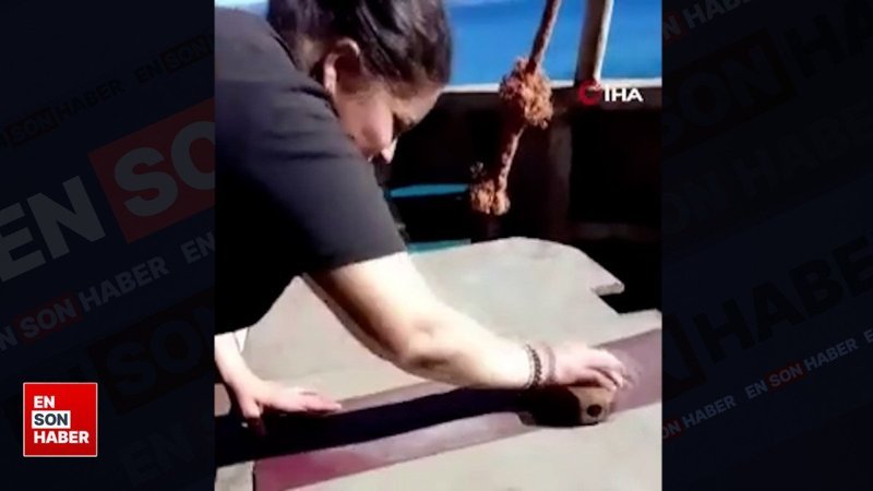 Batan gemide çalışan tek kadının son görüntüleri ortaya çıktı