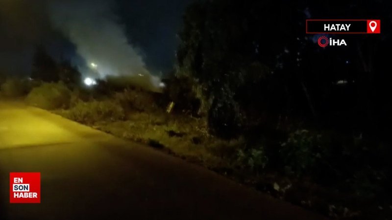 Hatay'da doğalgaz borusu patladı, sızan gaz görüntülendi