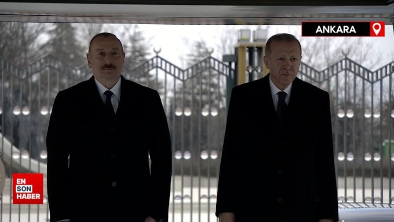 Cumhurbaşkanı Erdoğan, İlham Aliyev’i resmi törenle karşıladı