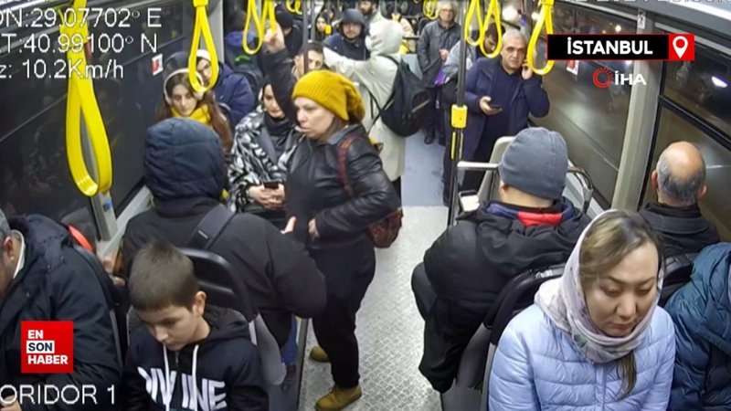 İstanbul'da otobüste yer isteyen kadına yumruklu saldırı