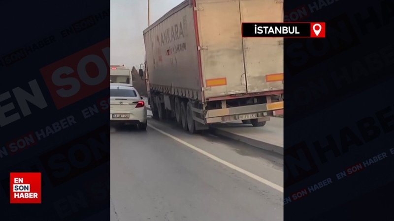 Esenyurt'ta kaldırımda giden tır sürücüsüne para cezası