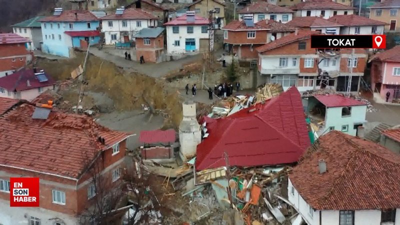 Tokat'ta heyelanla ikiye ayrılan köye jeolojik inceleme