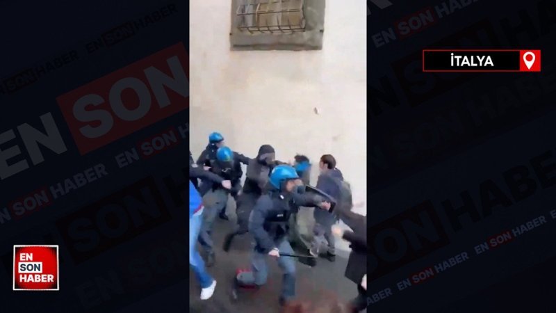 İtalyan polisinden Filistin destekçilerine coplu müdahale