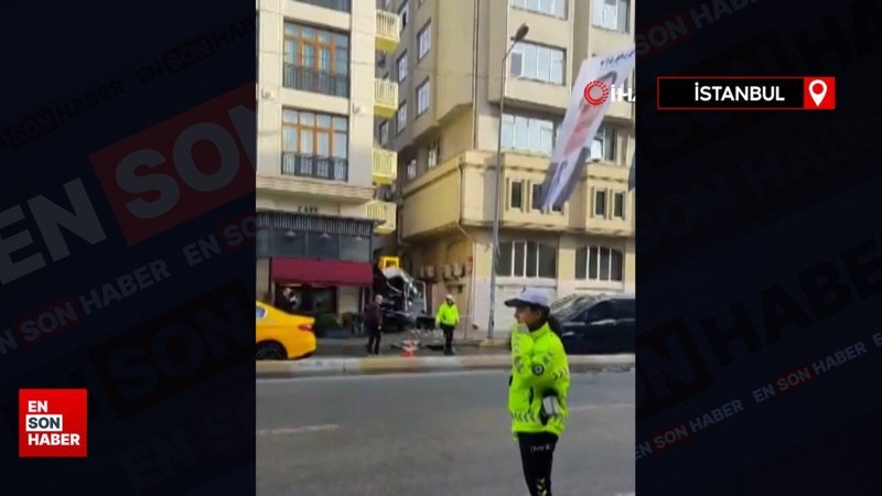 Beyoğlu'nda facianın eşiğinden dönülen vinç kazası