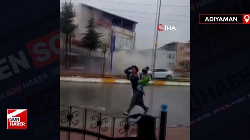 Adıyaman'da 6 Şubat depreminde evin yıkıldığı anın görüntüsü