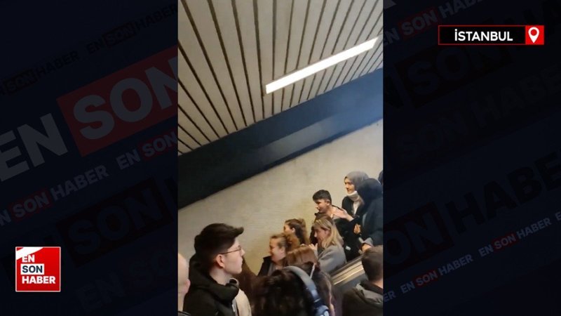 Yenikapı metroda yürüyen merdiven terse döndü