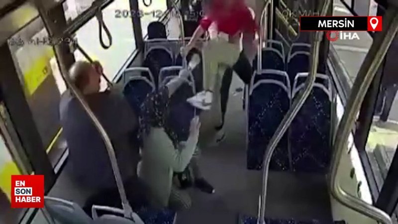 Mersin'de okul müdürü ve oğlu, otobüsteki yaşlı çifti darbetti