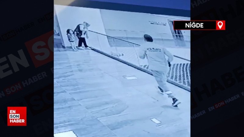 Niğde'de AVM'deki korkuluktan düşen çocuğu, güvenlik filesi kurtardı