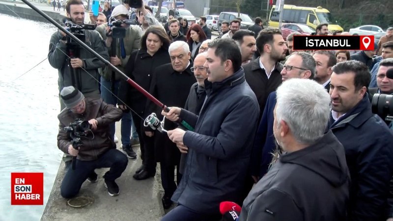 Sarıyer'de Murat Kurum'dan olta balıkçılarına ziyaret