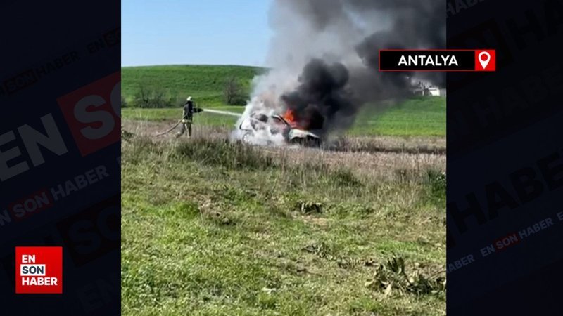 Antalya'da sinirlendiği eşinin arabasını yaktı