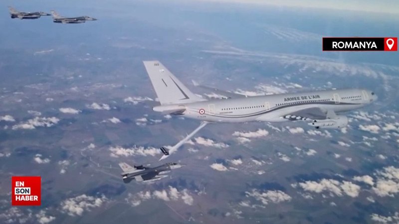 TSK'ya ait F-16'lar, tanker uçağı ile havada yakıt ikmali gerçekleştirdi
