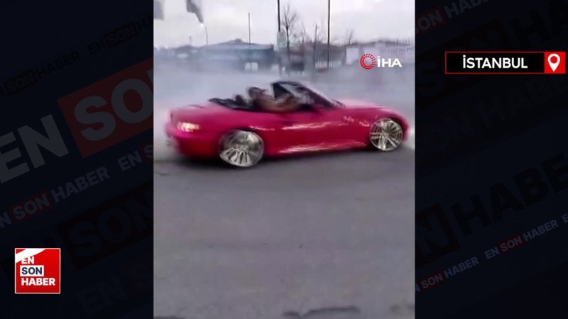 Silivri’de düğün konvoyunda drift kamerada