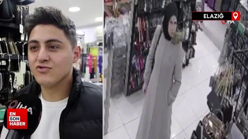 Elazığ'da mağazadan çanta hırsızlığı kamerada