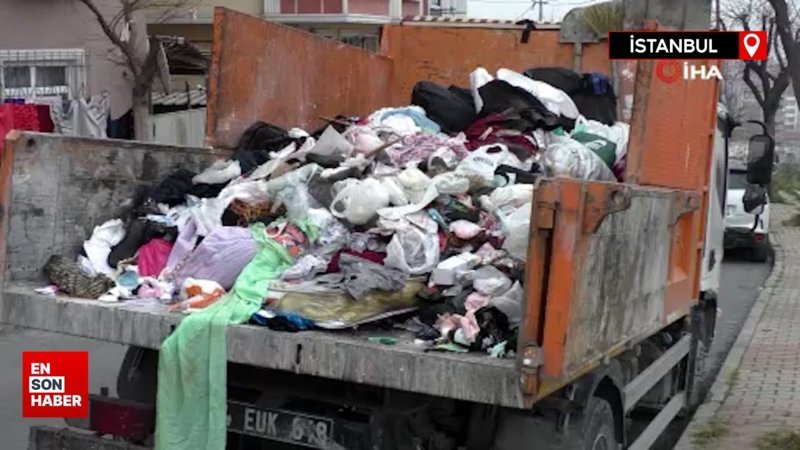 Sultangazi'de bir evden 7 kamyon çöp çıktı