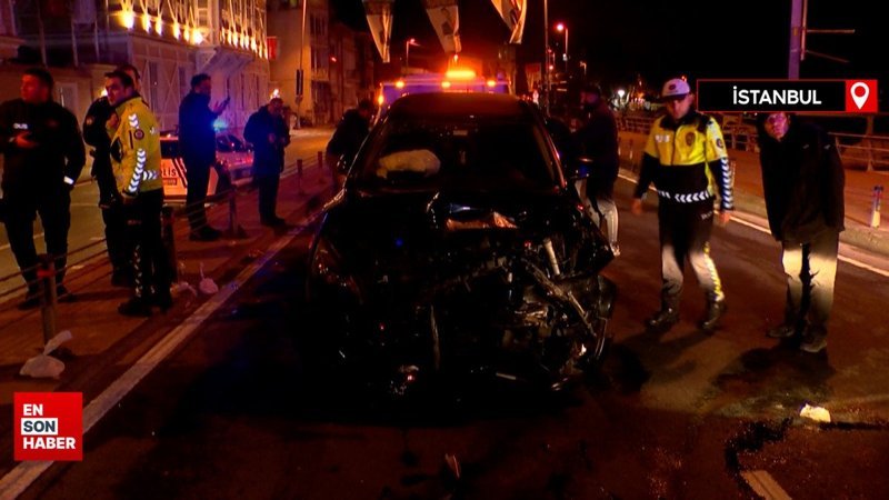 İstanbul Sarıyer'de ters yola giren otomobil kazaya neden oldu