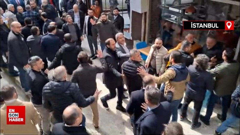 Kartal'da Akşener'in esnaf ziyareti sırasında arbede