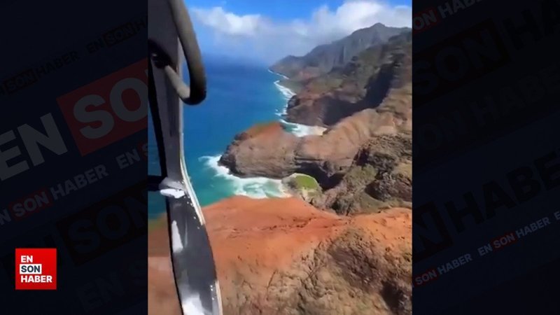 Hawaii'de içinde 4 turistin bulunduğu helikopter düştü