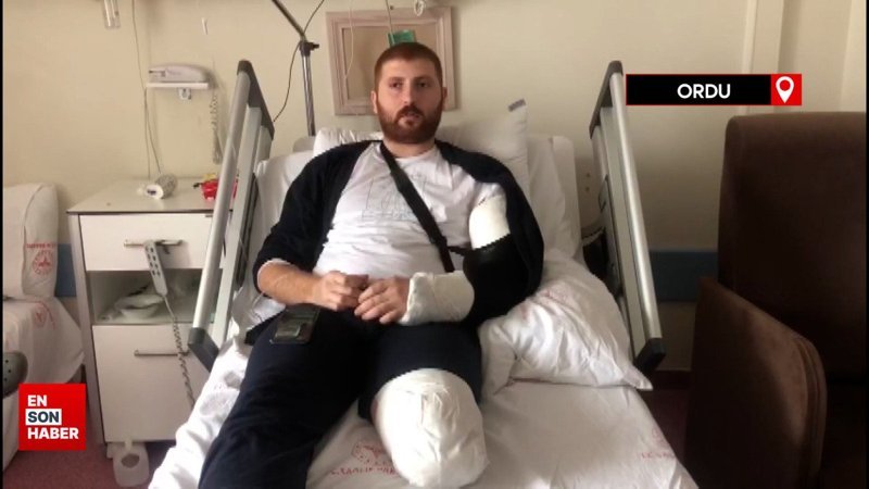 Ordu'da motokuryenin bacağını kaybettiği kaza kamerada