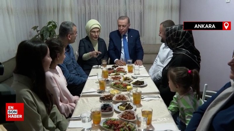 Cumhurbaşkanı Erdoğan, iftarda Taş ailesine misafir oldu