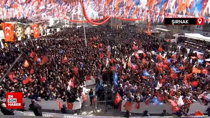 Cumhurbaşkanı Erdoğan'a Şırnak'ta coşkulu karşılama