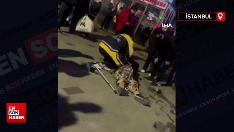 İstanbul’da koltuk değnekli yaşlı kadını ittirerek yere düşürdü