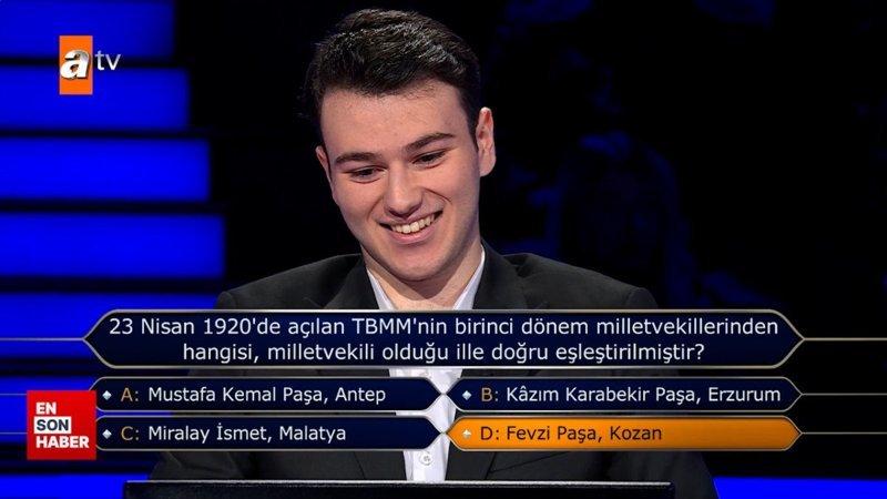 Kim Milyoner Olmak İster'de heyecanlı anlar: 1 milyon TL'lik soruyu bildi