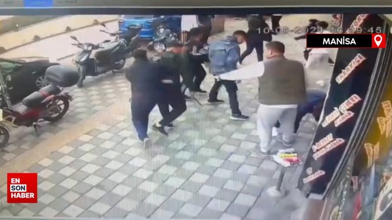 Manisa'da palalı ve satırlı kavganın kamera görüntüsü ortaya çıktı