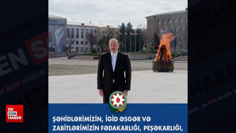 Azerbaycan Cumhurbaşkanı İlham Aliyev, nevruz ateşini Hankendi’de yaktı