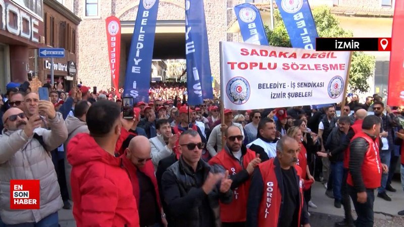 İzmir'de belediye işçileri eylem yaptı