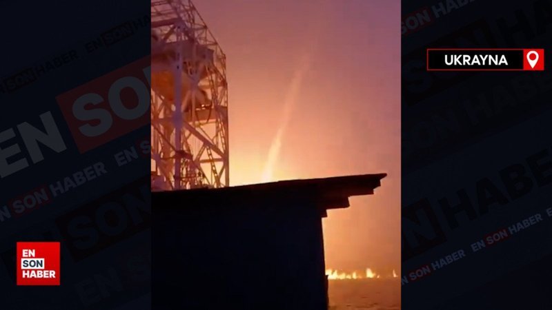 Ukrayna'da hidroelektrik santralinin vurulma anı