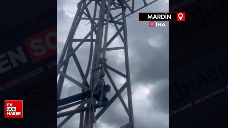 Mardin'de yağmur yağarken kaçak elektrikle tarla sulandı