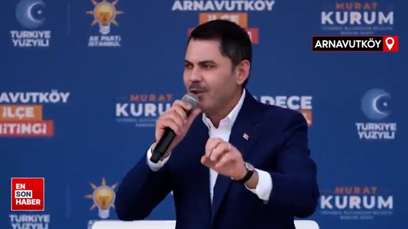 Murat Kurum, Arnavutköy'de düzenlenen mitingde konuştu