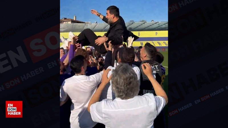 Eyüpspor'un şampiyonluk çoşkusu: Arda Turan omuzlara alındı