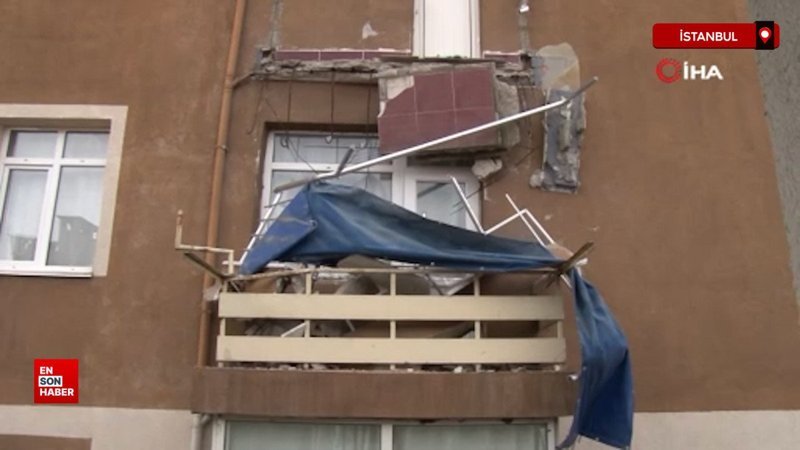 Avcılar'da balkon çöktü, bina tahliye edildi