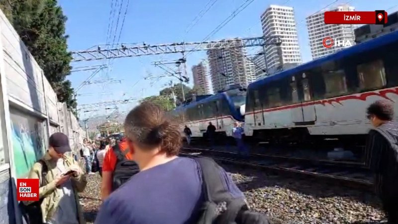 İZBAN raydan çıktı, yolcular tahliye edildi