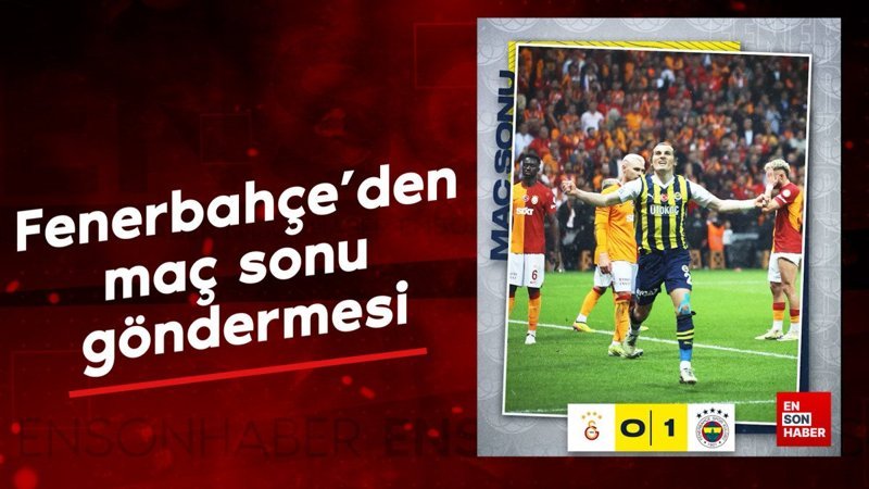Fenerbahçe'den maç sonu göndermesi: Hababam güm güm