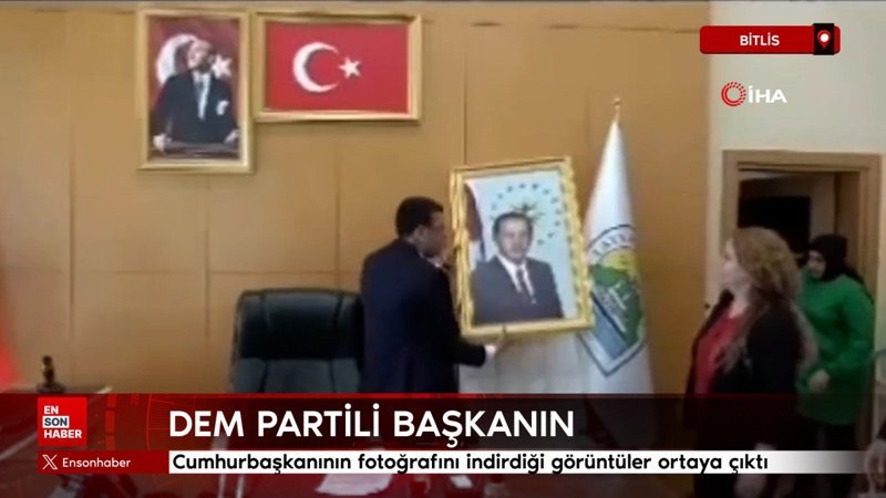 DEM Partili başkanın Cumhurbaşkanının fotoğrafını indirdiği görüntüler ortaya çıktı