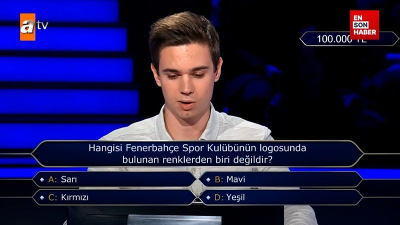 Kim Milyoner Olmak İster'de tuttuğu takımın renklerini bilemedi