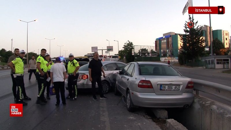 Kartal'da direksiyon başında uyuyan sürücü 2 araca çarptı