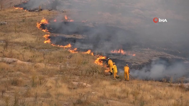 Adıyaman'da orman yangını böyle görüntülendi