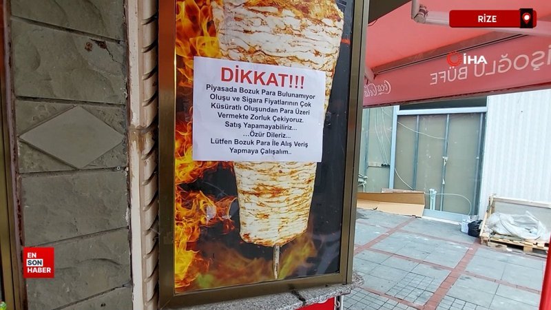 Rize’de piyasada bozuk para bulamayan esnaf
