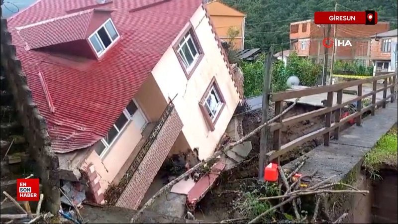 Giresun'da şiddetli yağışlar sel ve heyelanlara neden oldu