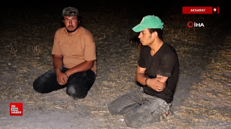 Aksaray'da kaçak göçmenler arpa tarlasında yakalandı