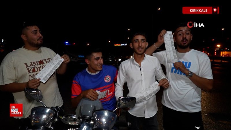 Kırıkkale'de ceza makbuzlarıyla poz verdiler